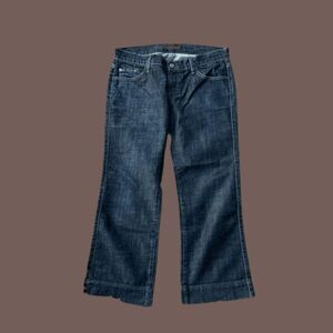 Vintage Dry Aged Denim Women's 5-Pocket Design Denim Boot Cut Jeans Blue Size 29